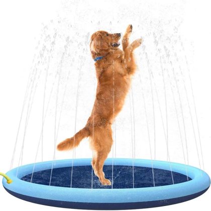 100/170cm Summer Pets Swimming Pool – Inflatable Water Sprinkler Pad & Cooling Mat, Outdoor Interactive Fountain Toy for Dogs