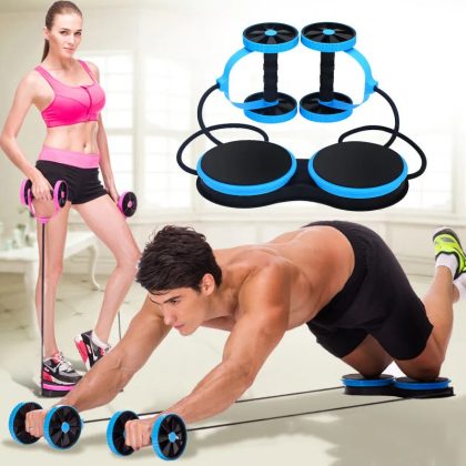 Ab Roller Wheel – Double Power Trainer for Gym, Arm, Waist, Leg & Abdominal Muscle Fitness Exercise