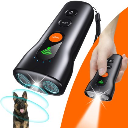 Ultrasonic Dog Repellent and Training Device – Animal Repellent, Flashlight, Bark Control, Puppy Training Aid